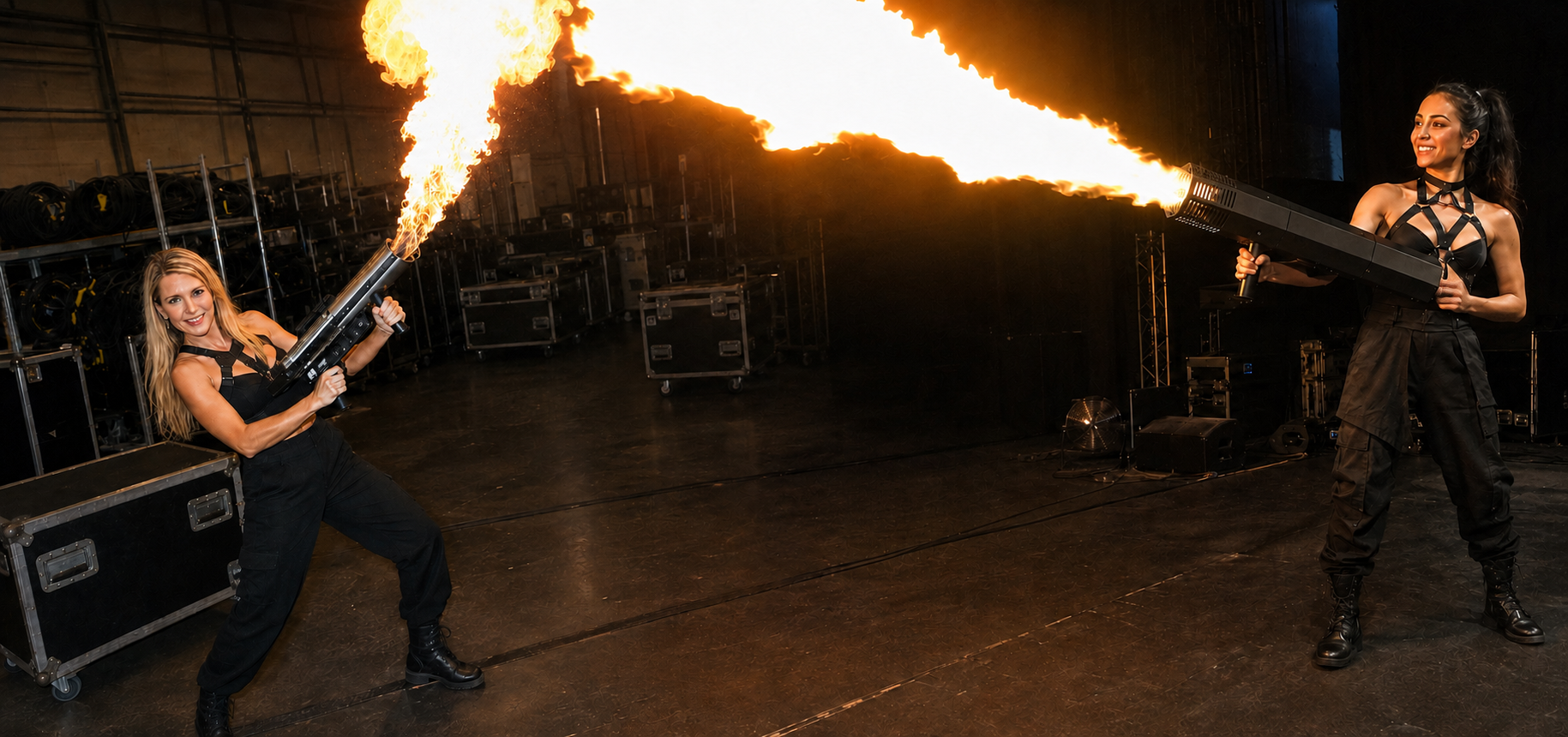 Lance-flammes et effets de flamme scéniques portatifs Apex SFX et Vortex SFX