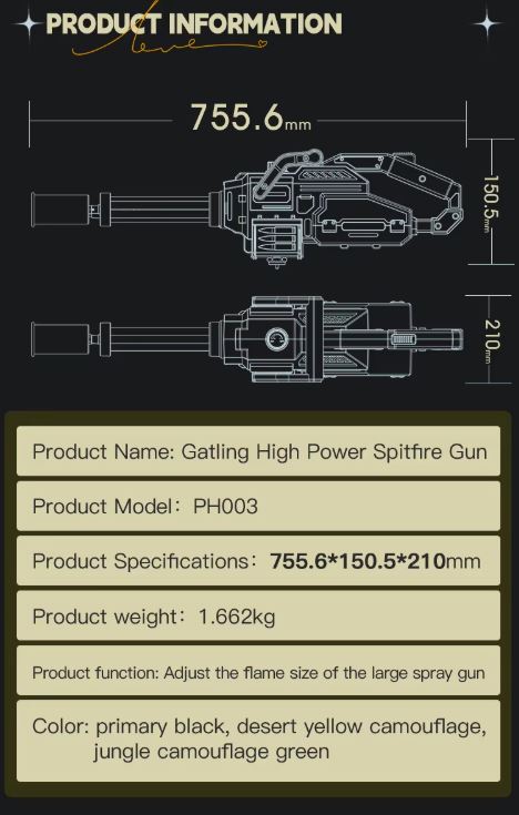 Fiche technique de la torche propane multi-tube Rotor avec dimensions et poids