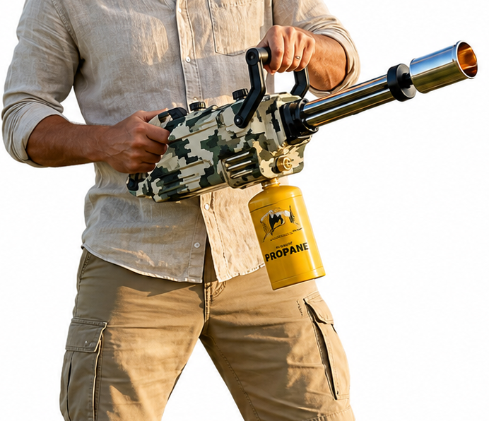 Rotor, torche propane multi-tube tenue en main avec bouteille de propane